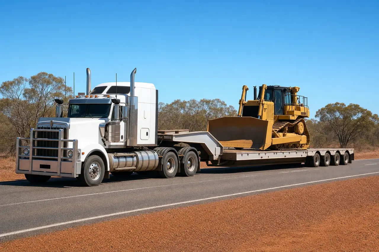 Interstate mining equipment transport staged in Kalgoorlie, WA